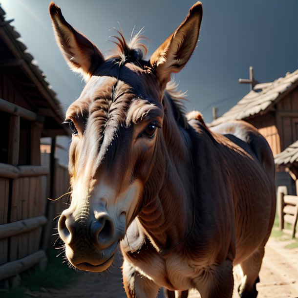 Picture of a threatening mule