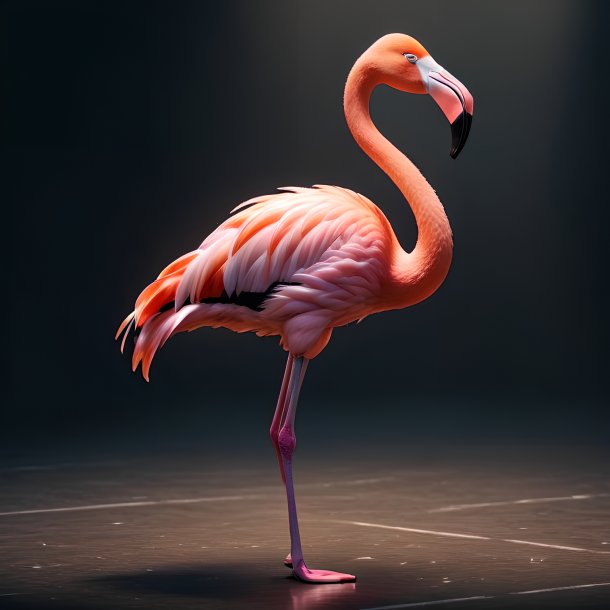 Imagem de um flamingo dançante