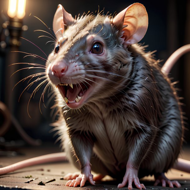 Picture of a threatening rat