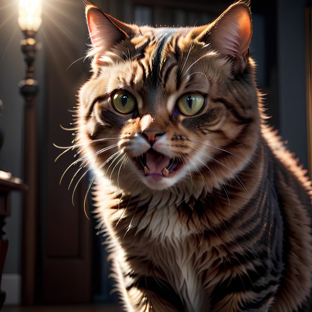 Picture of a threatening cat