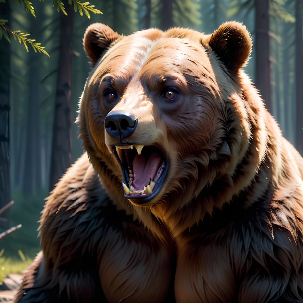 Imagem de um urso ameaçador