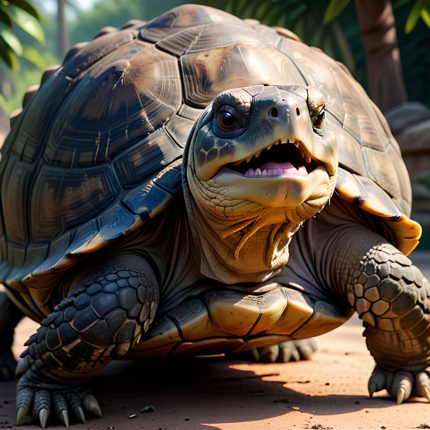 Picture of a threatening tortoise