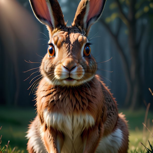 Picture of a threatening hare