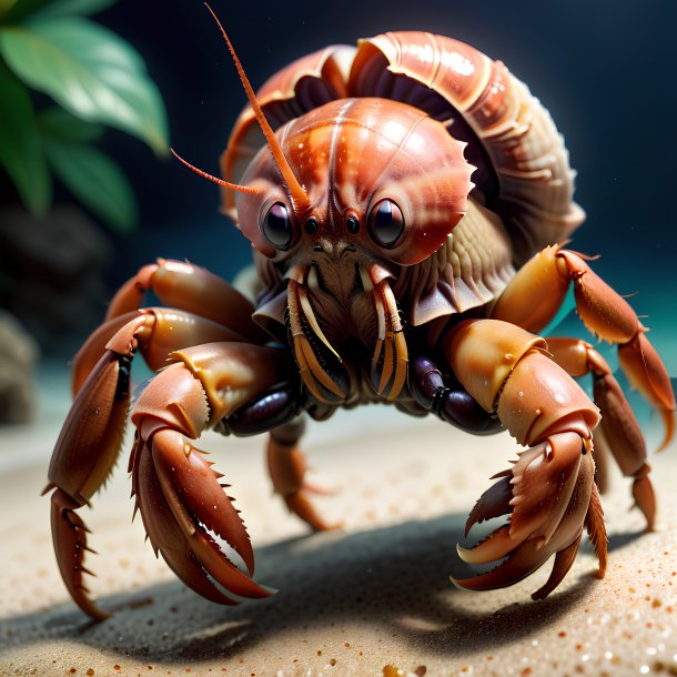 Picture of a threatening hermit crab