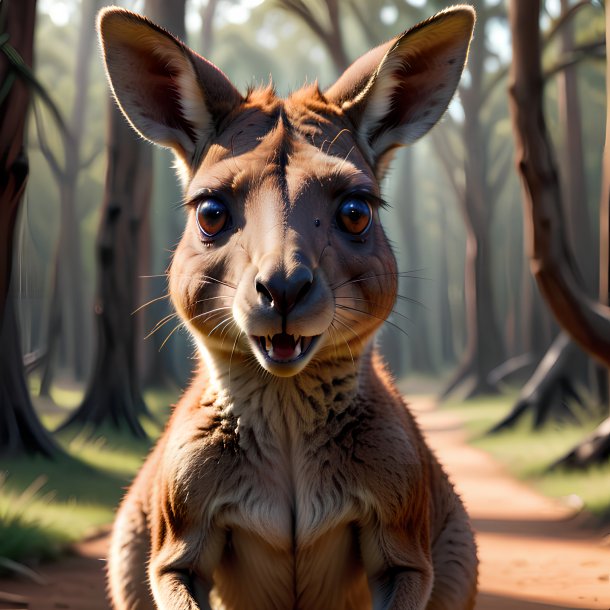 Picture of a threatening kangaroo