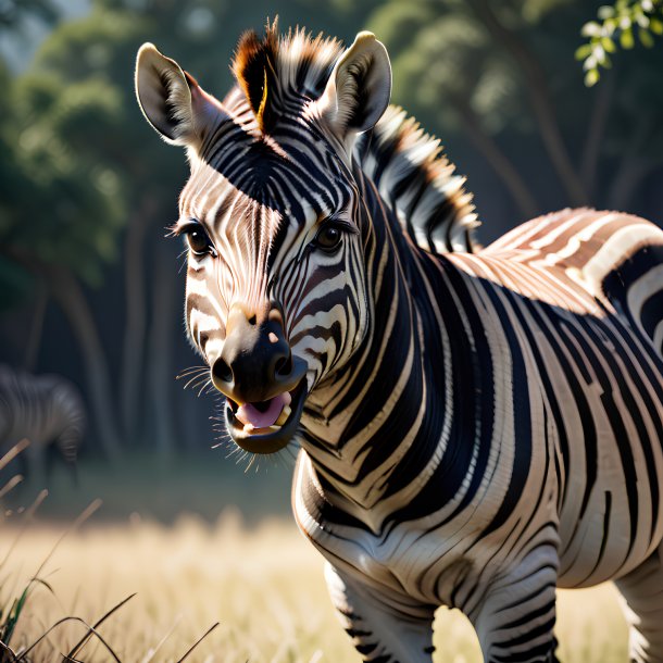 Picture of a threatening zebra