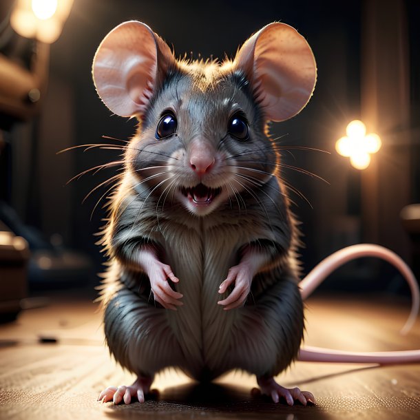 Picture of a threatening mouse