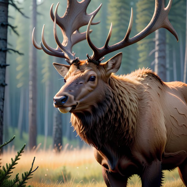 Picture of a threatening elk