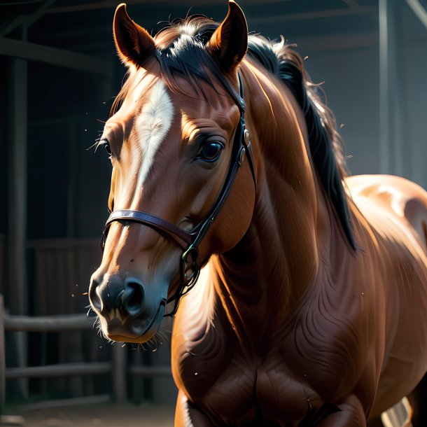 Photo d'un cheval menaçant