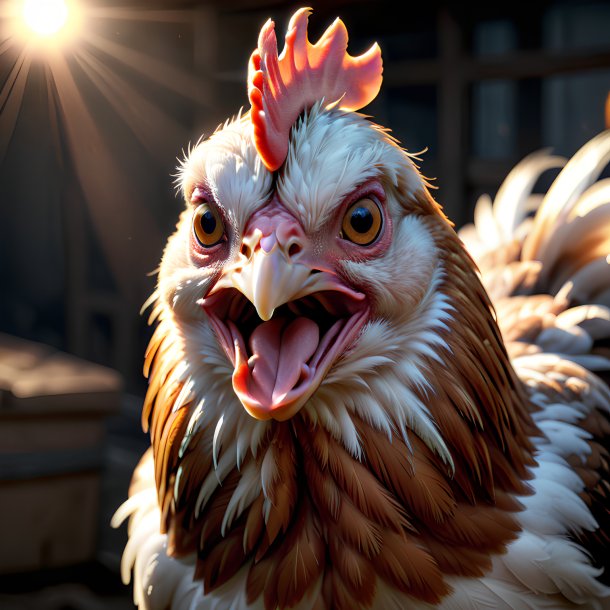 Picture of a threatening hen