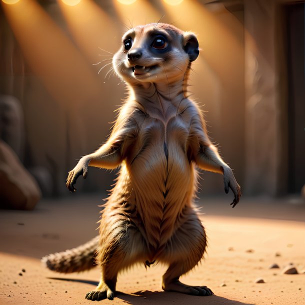 Foto de una suricata bailando