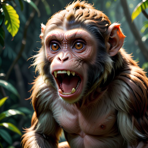 Picture of a threatening monkey