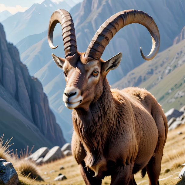 Picture of a threatening ibex