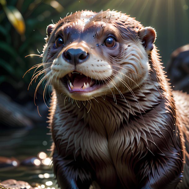 Foto de una nutria amenazadora