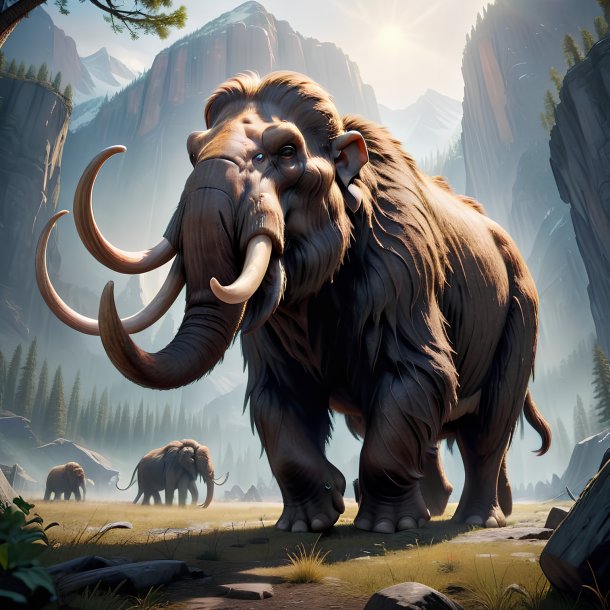 Picture of a threatening mammoth