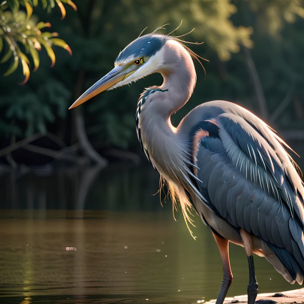 Picture of a threatening heron