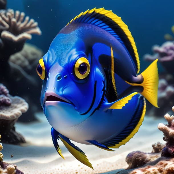 Picture of a threatening blue tang