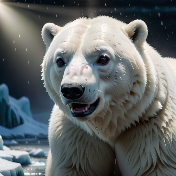Picture of a crying polar bear