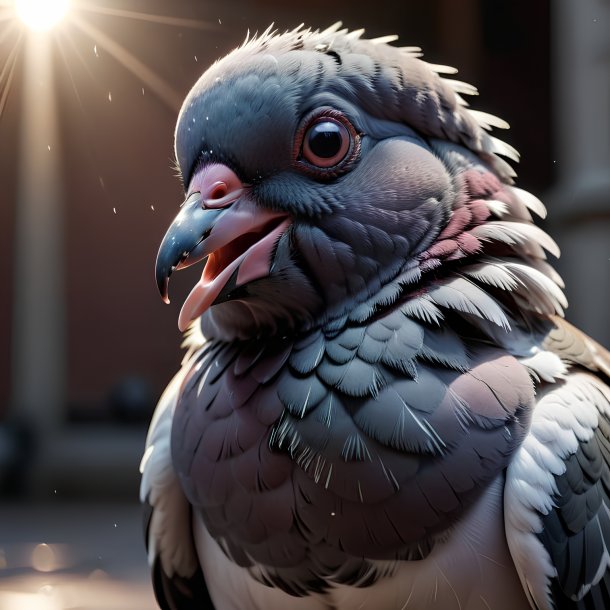 Picture of a crying pigeon