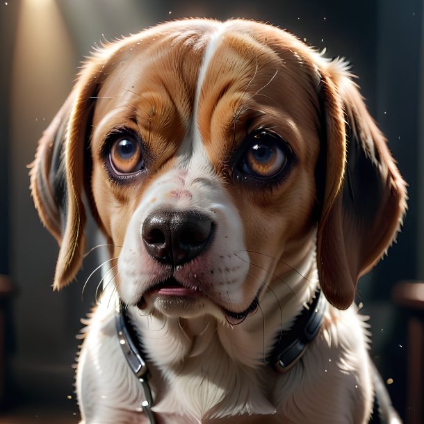 Picture of a crying beagle