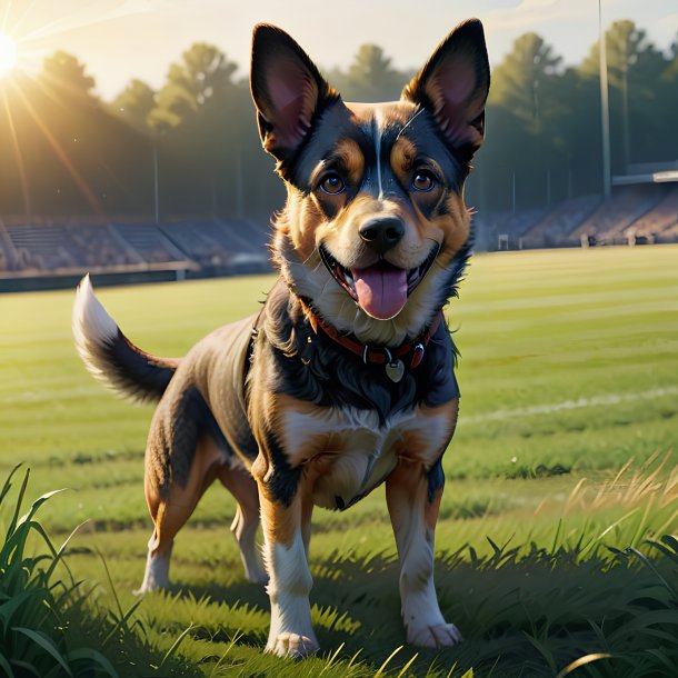 Illustration of a dog on the field