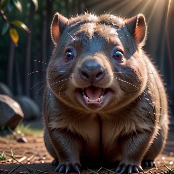 Imagem de um wombat chorando