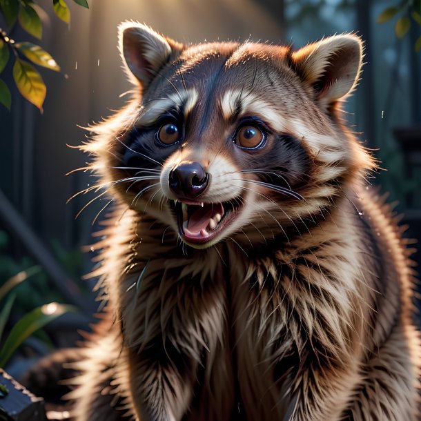 Picture of a crying raccoon