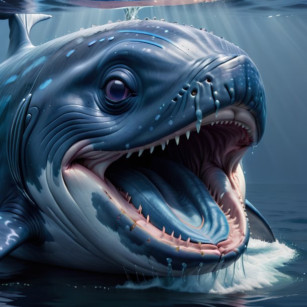 Picture of a crying blue whale