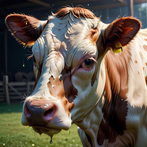 Foto de una vaca llorando