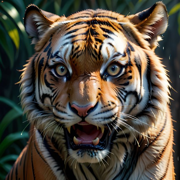 Imagem de um tigre chorando