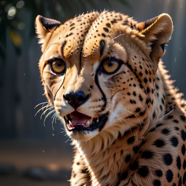 Picture of a crying cheetah