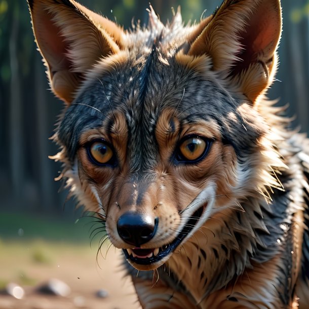 Picture of a crying jackal