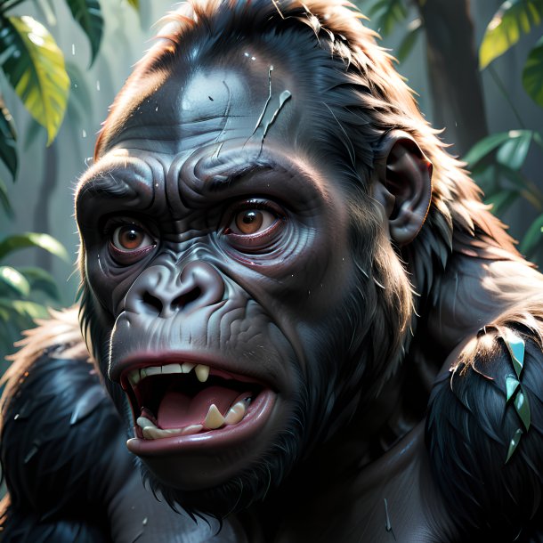 Picture of a crying gorilla