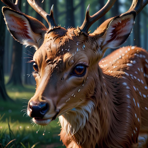 Image d'un cerf pleurant