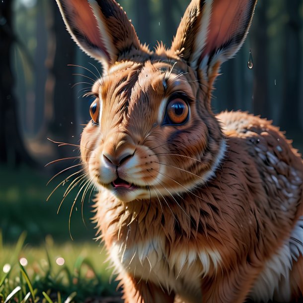 Picture of a crying hare