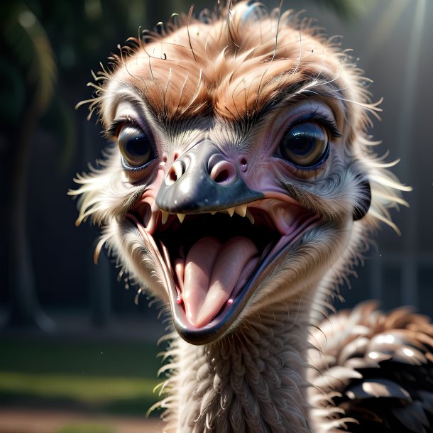 Picture of a crying ostrich