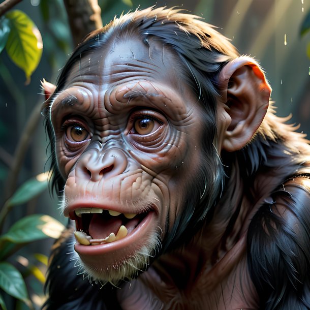 Picture of a crying chimpanzee