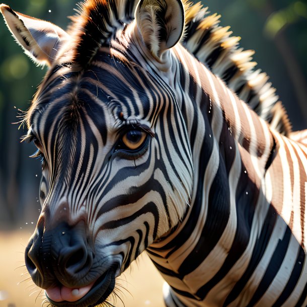 Picture of a crying zebra