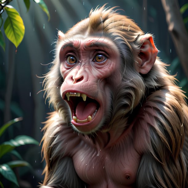 Picture of a crying baboon