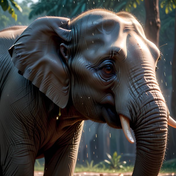 Picture of a crying elephant