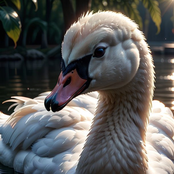 Picture of a crying swan