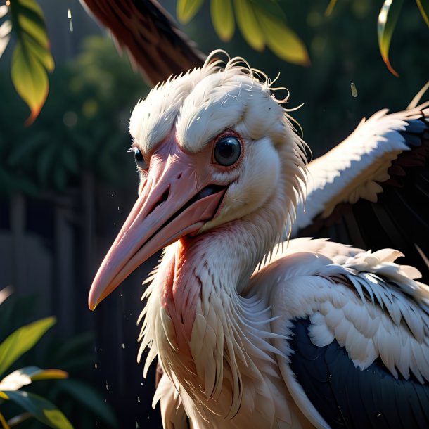 Picture of a crying stork