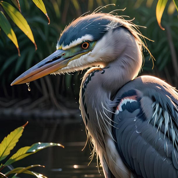 Picture of a crying heron