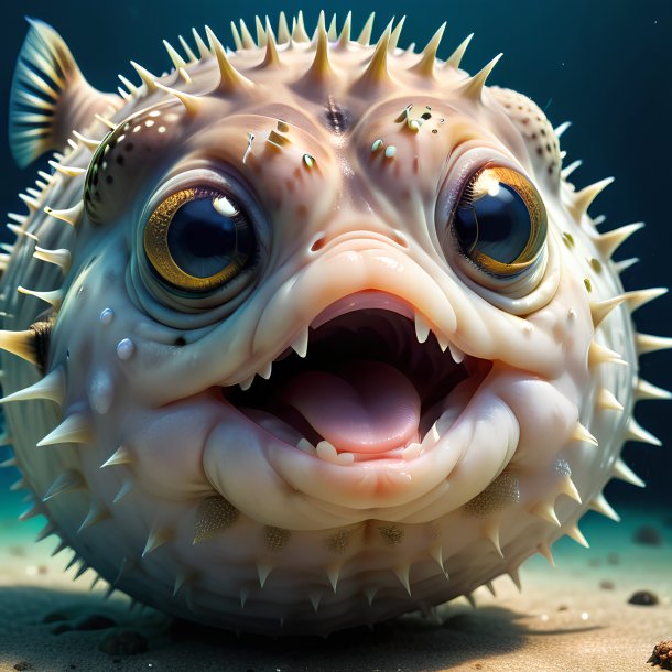 Picture of a crying pufferfish