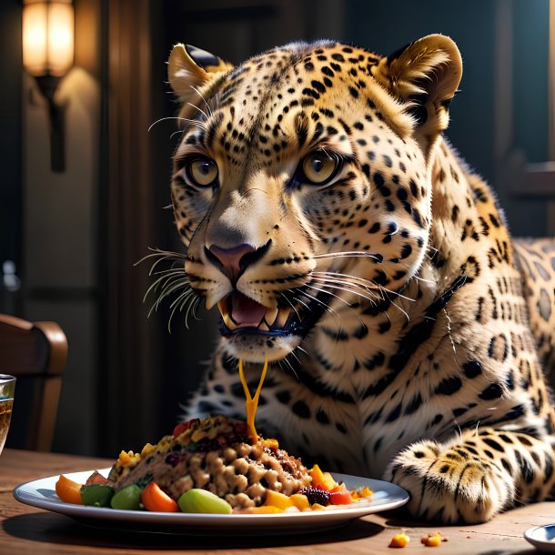 Picture of a eating leopard