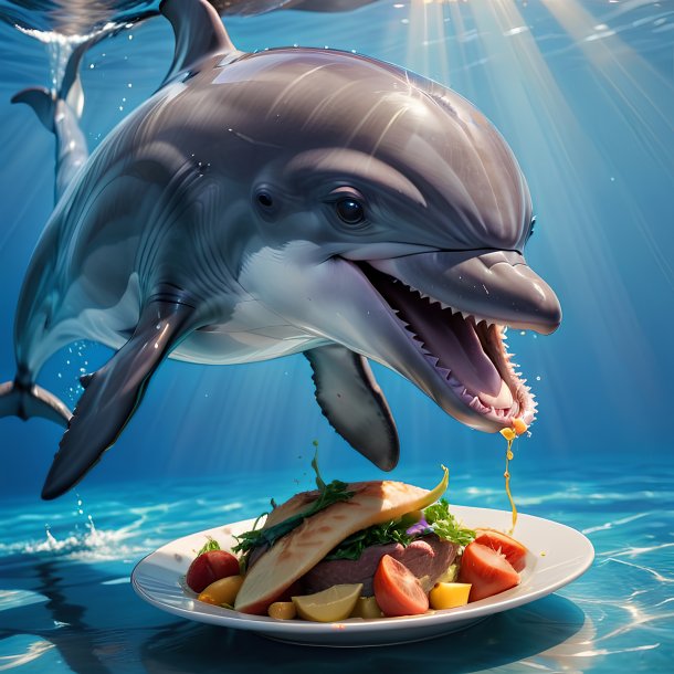 Picture of a eating dolphin