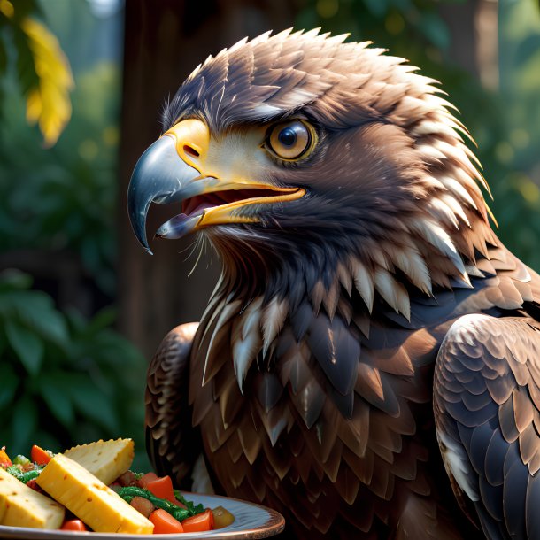 Picture of a eating eagle