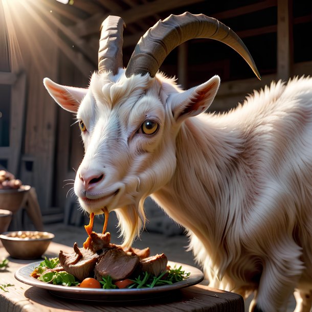 Picture of a eating goat