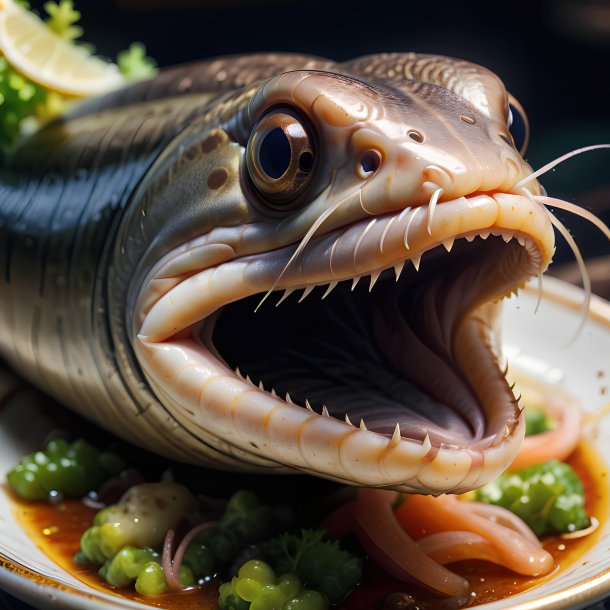 Picture of a eating eel