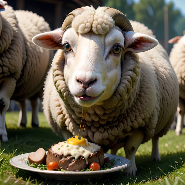 Picture of a eating sheep